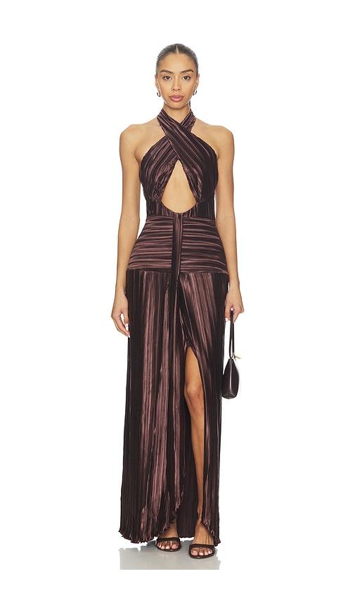 Sonya Moda Ariana Plisse Dress in Brown by SONYA MODA