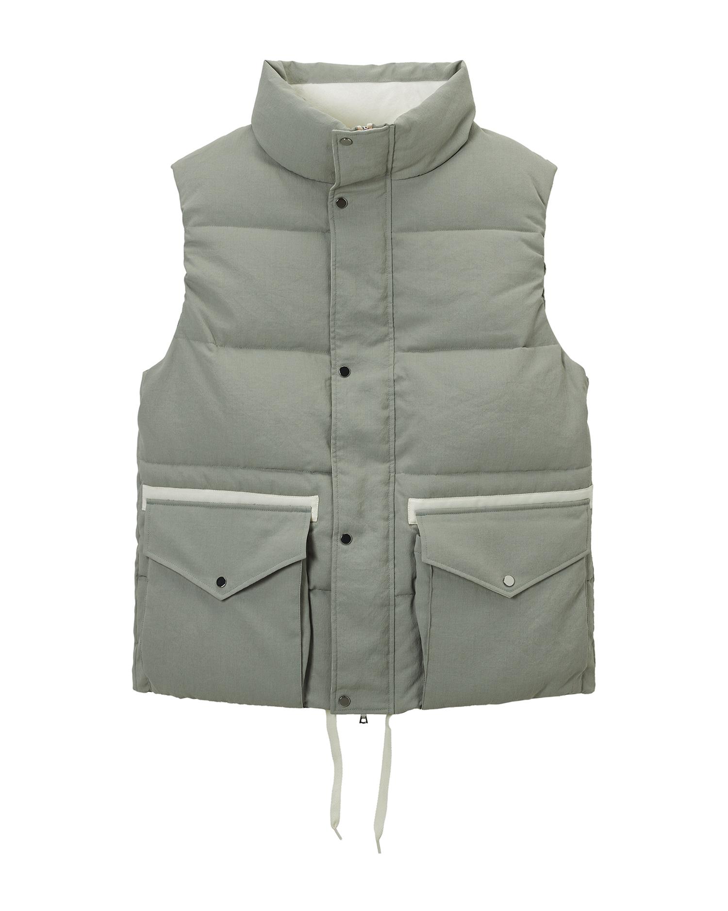 Hollow tussah down vest by SOPH.