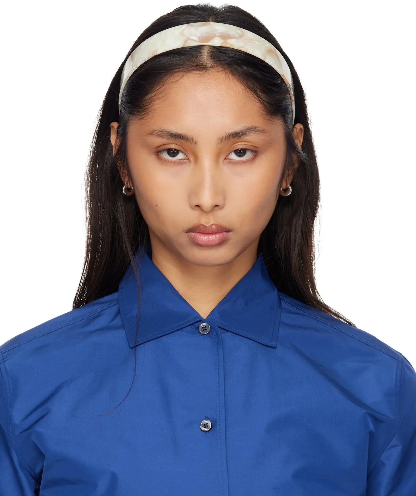 Off-White Thin Bessette Headband by SOPHIE BUHAI