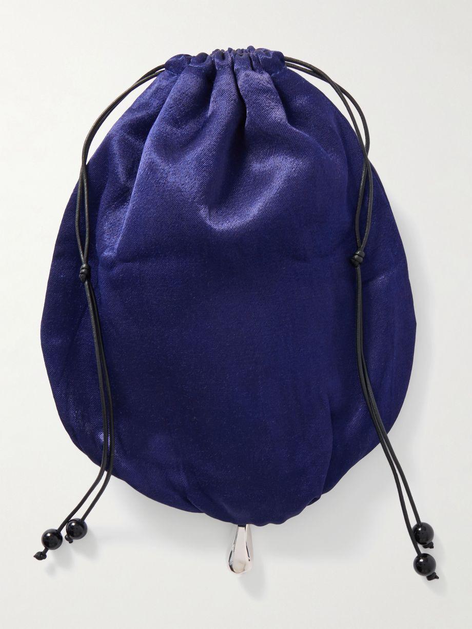 Teardrop embellished satin drawstring pouch by SOPHIE BUHAI