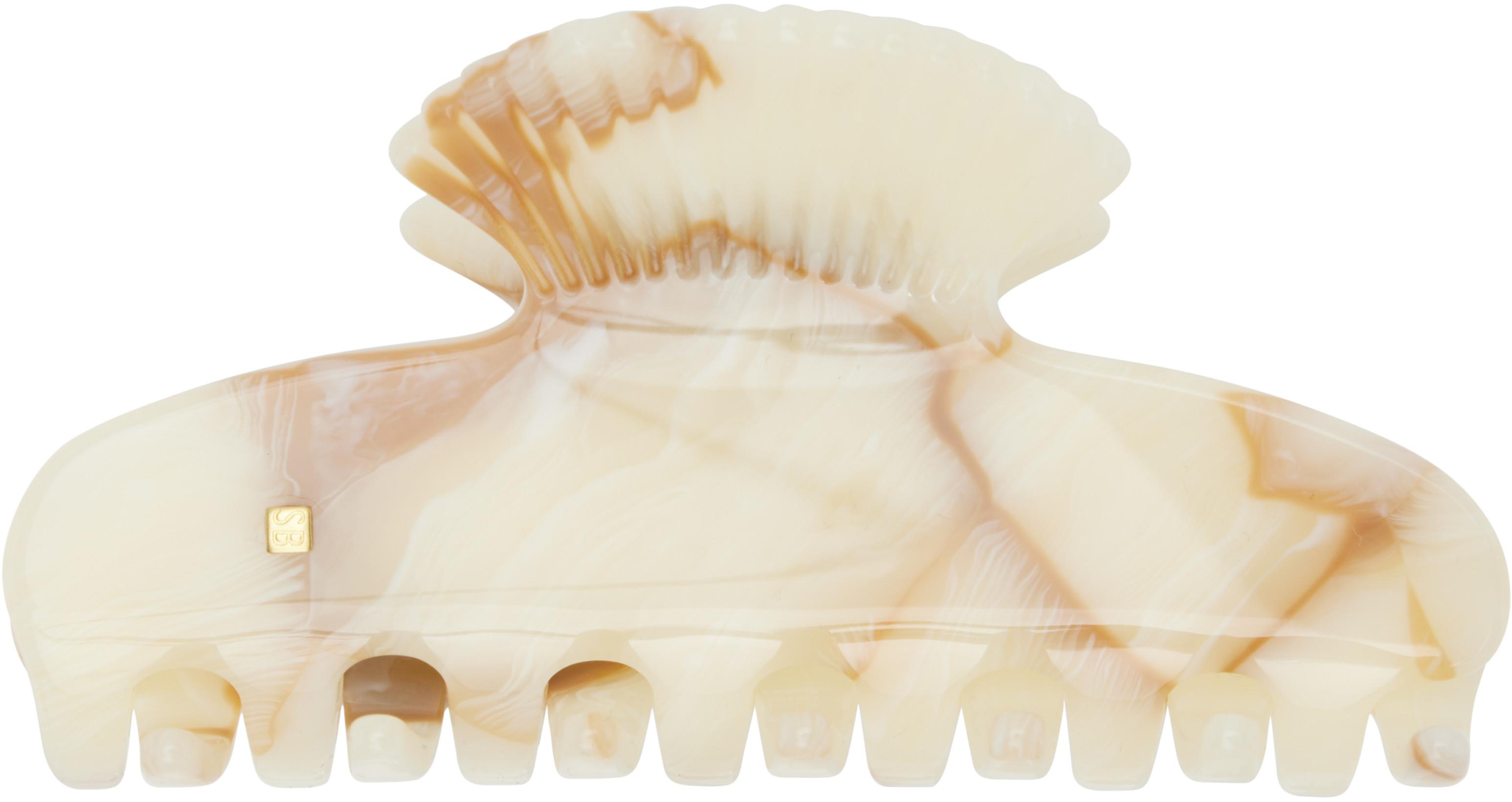 White Small Fan Shell Claw Hair Clip by SOPHIE BUHAI