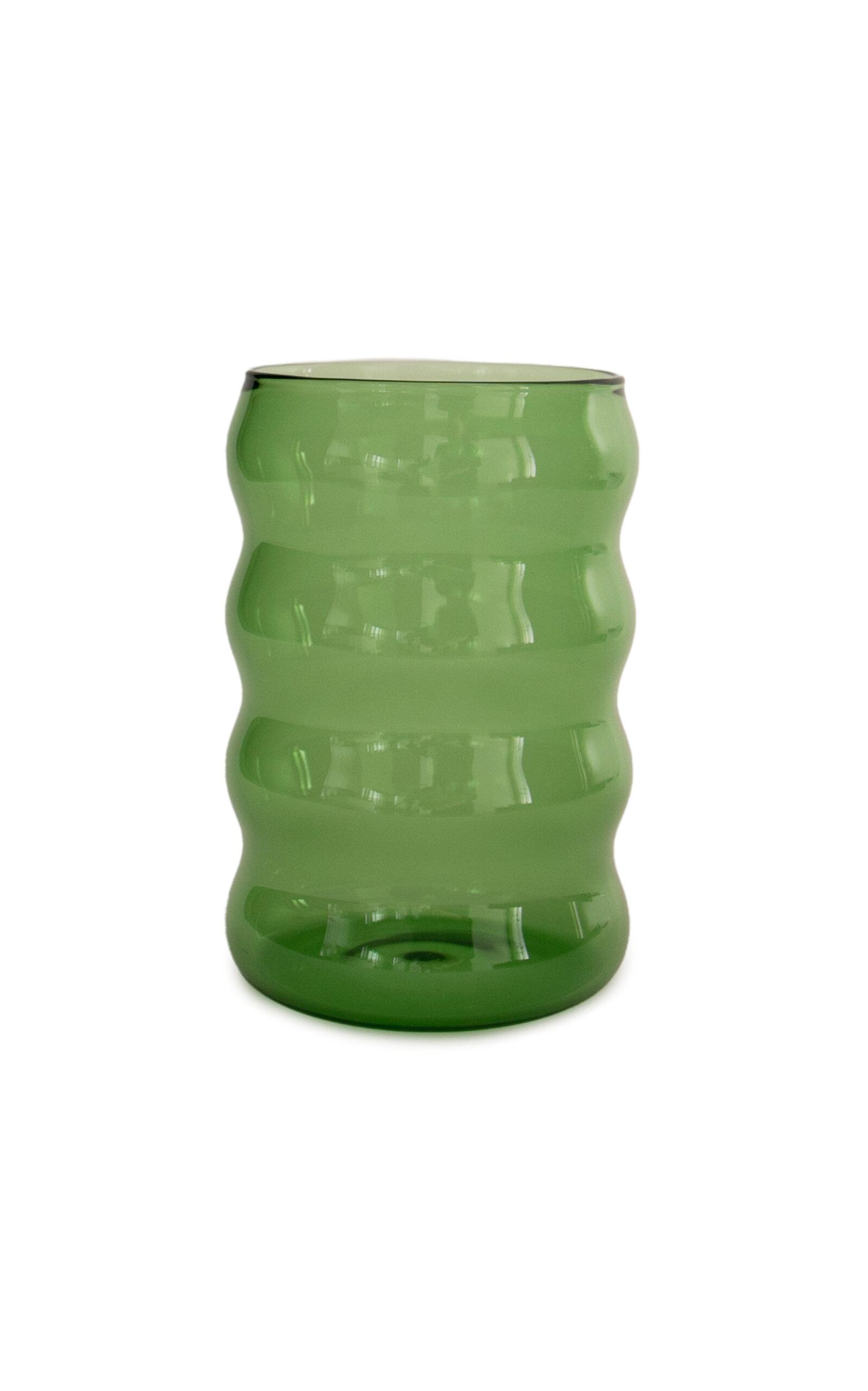 Sophie Lou Jacobsen - Ripple Glass Cup - Green - Moda Operandi by SOPHIE LOU JACOBSEN