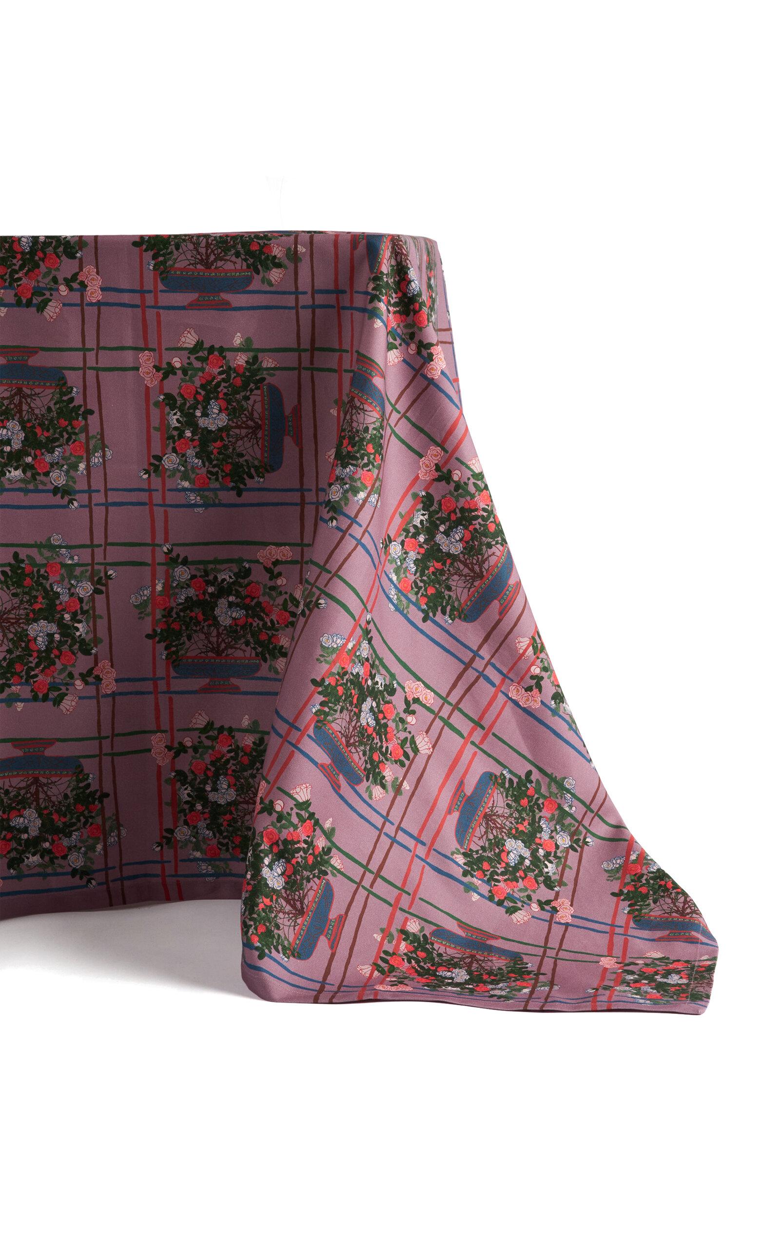 Sophie Williamson Design - La Vie en Rose Square Cotton Tablecloth - Multi - Moda Operandi by SOPHIE WILLIAMSON DESIGN