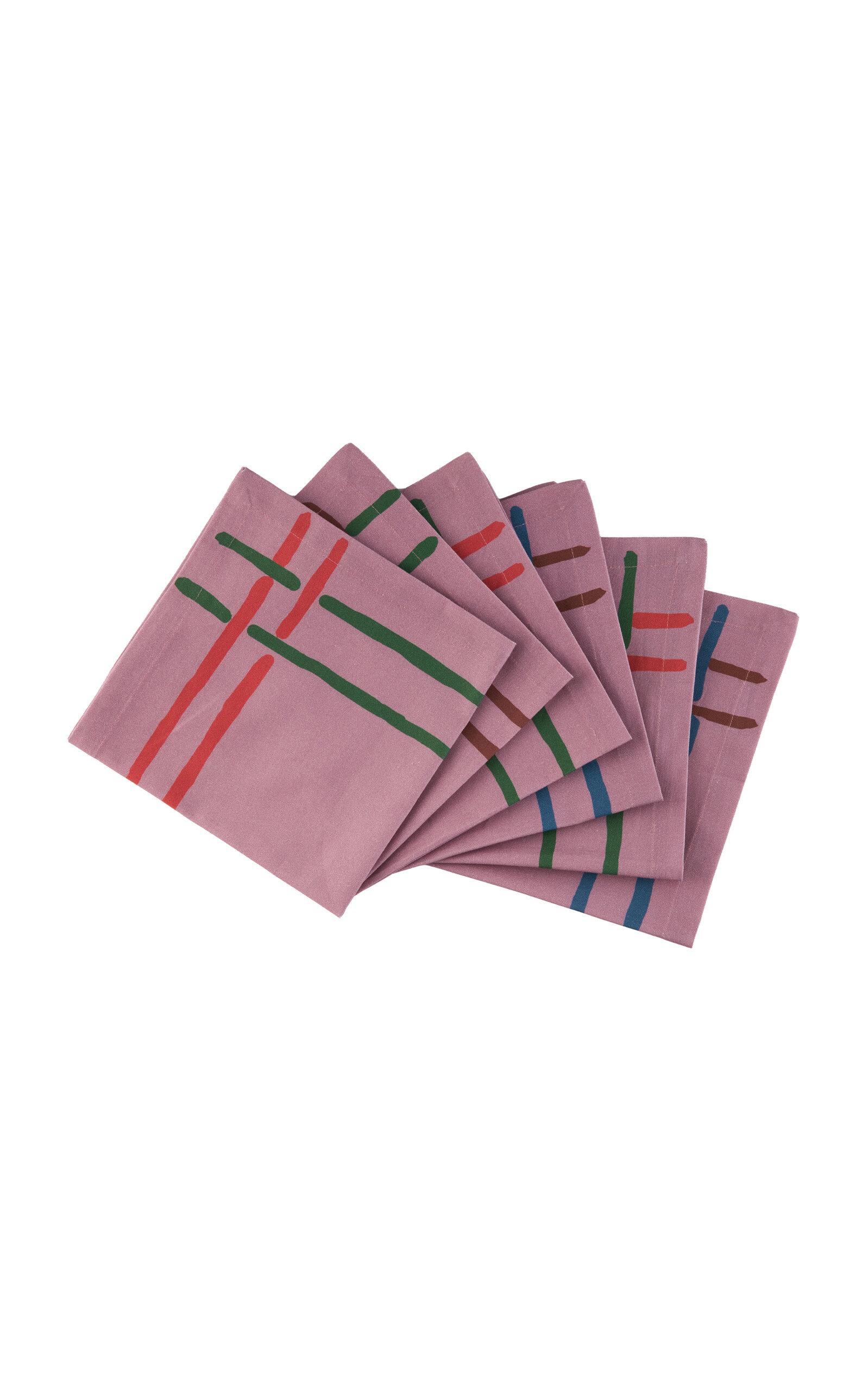 Sophie Williamson Design - Set-of-Six La Vie en Rose Cotton Napkins - Multi - Moda Operandi by SOPHIE WILLIAMSON DESIGN