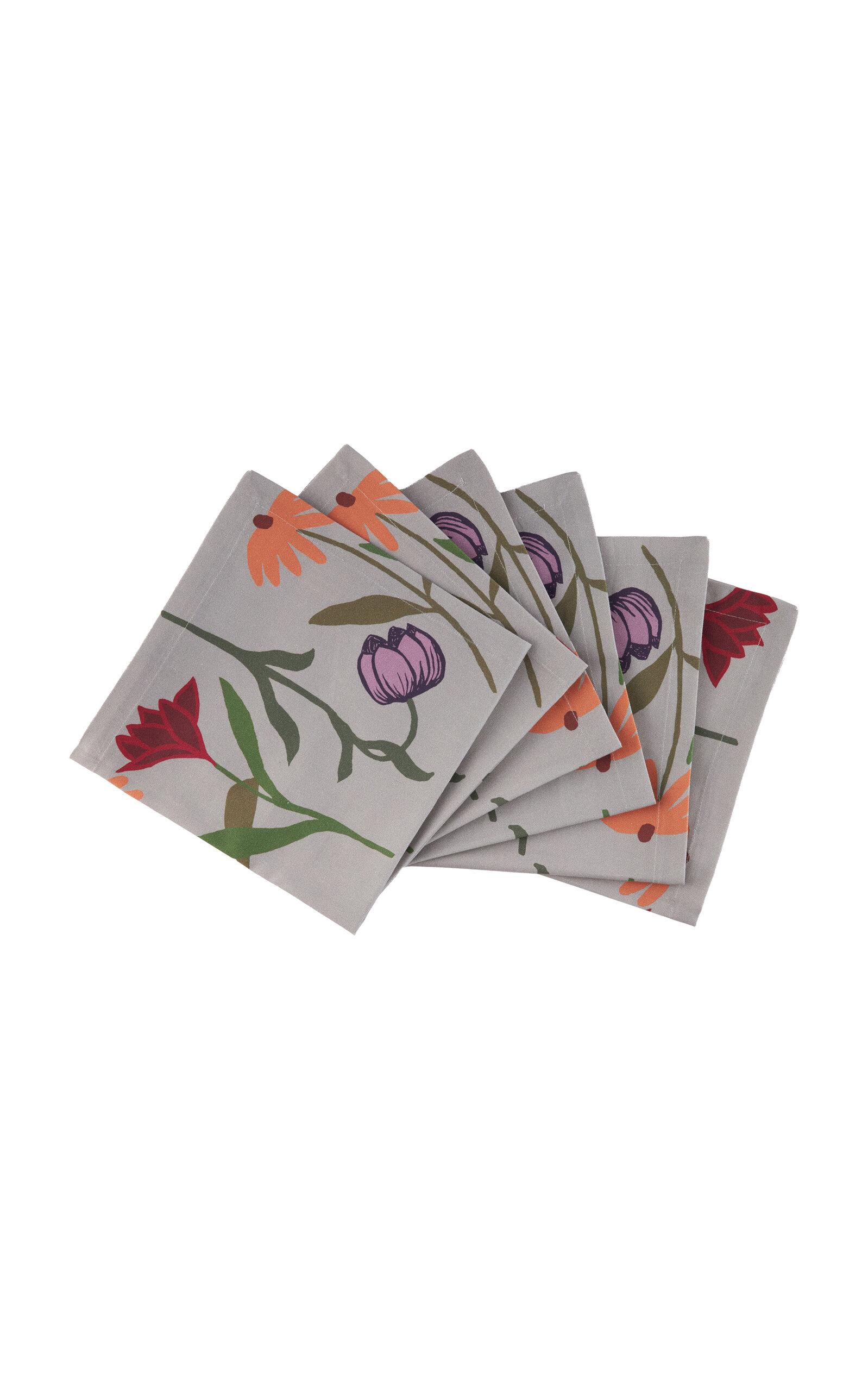 Sophie Williamson Design - Set-of-Six Picnic on the Meadow Cotton Napkins - Multi - Moda Operandi by SOPHIE WILLIAMSON DESIGN