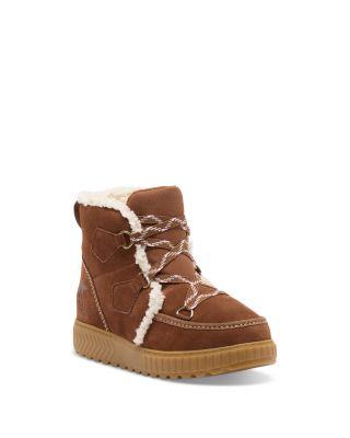 Unisex Ona Ave Alpine Suede Faux Shearling Lined Ankle Boots – Big Kid by SOREL
