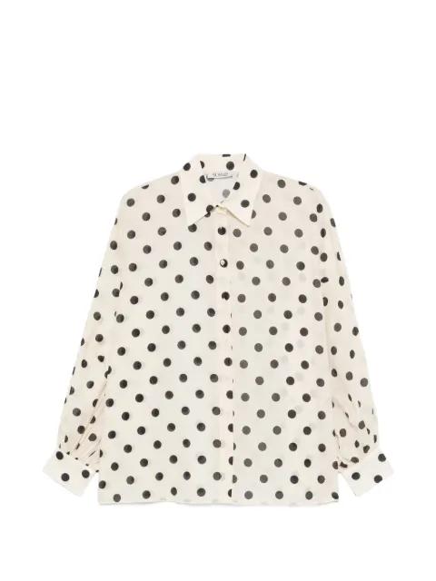 Antonia polka dots balloon sleeves shirt by SOSUE