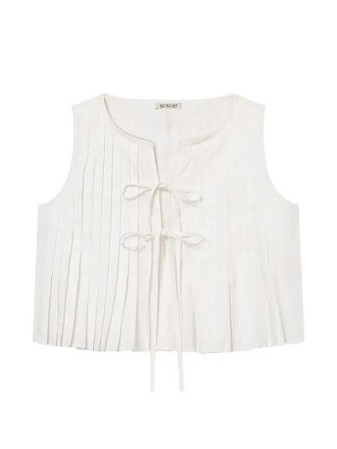 Cleo pleated tie-fastening blouse by SOSUE