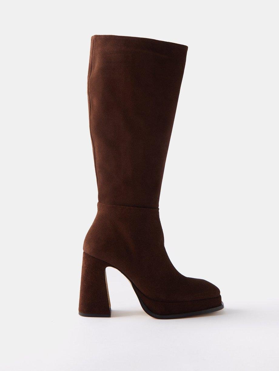 Begonia 90 suede knee-high platform boots by SOULIERS MARTINEZ