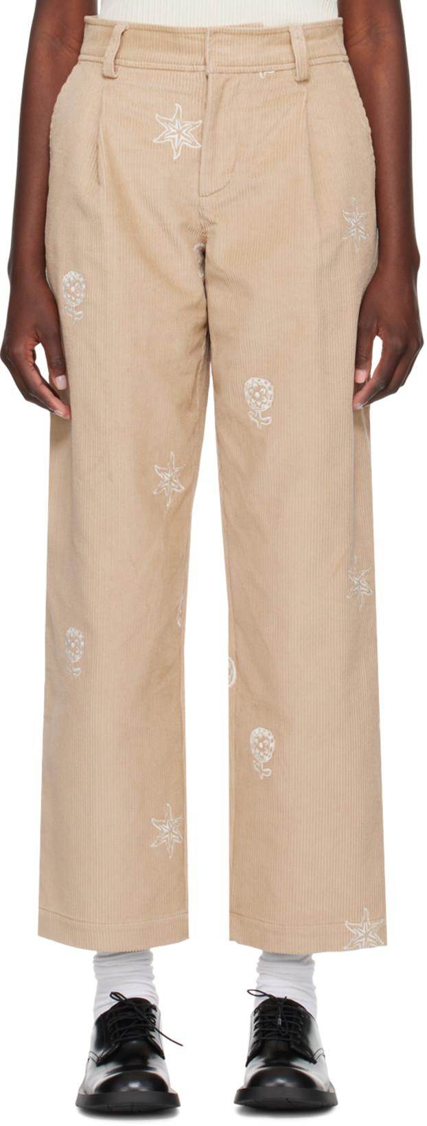 Beige Aidan Trousers by SOULLAND