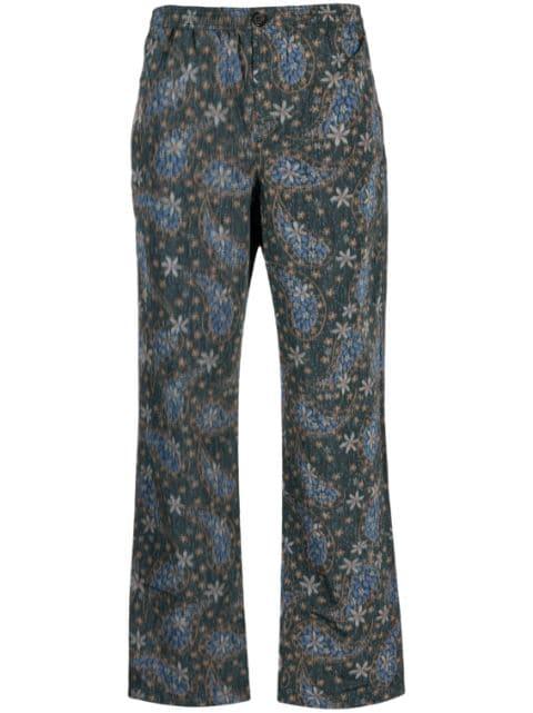 floral-paisley straight-leg trousers by SOULLAND