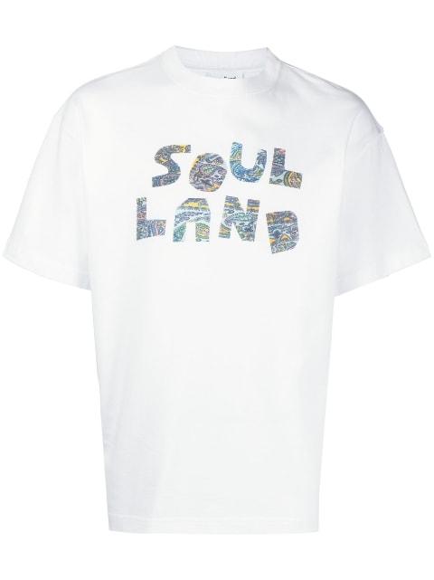 paisley-logo cotton T-Shirt by SOULLAND