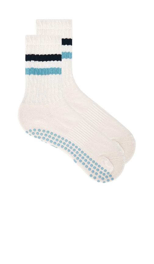 Souls. Retro Grips Socks in Pink,Blue by SOULS.