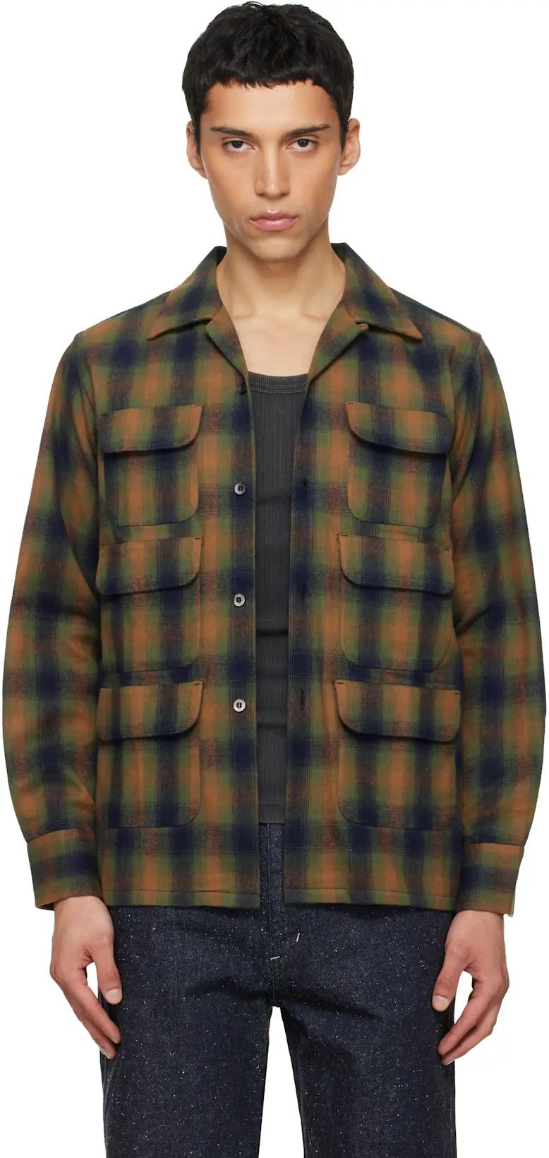 Khaki & Navy 6 Pocket Shirt by SOUTH2 WEST8