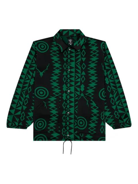 geometric-pattern coach jacket by SOUTH2 WEST8