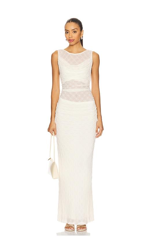 SOVERE Love Cowl Mesh Dress in Cream by SOVERE