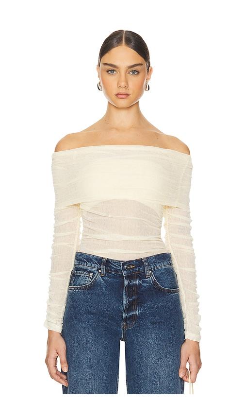 SOVERE Rise Mesh Top in Cream by SOVERE