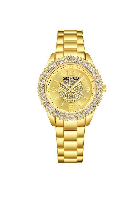 Madison 5532 38mm Quartz Watch with Crystals on Bezel and Inner Dial Stainless Steel Bracelet 18mm wide by SO&CO