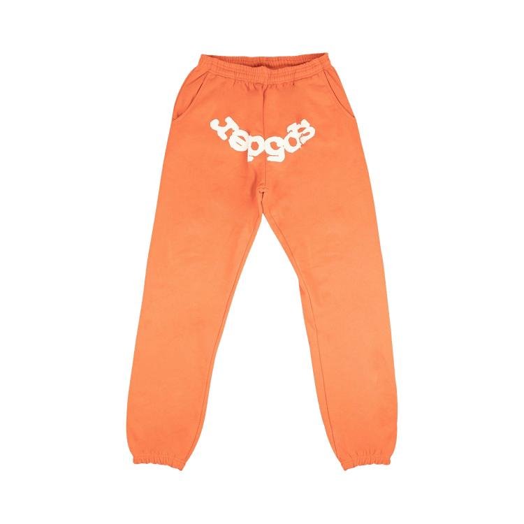 Sp5der Letter Logo Sweatpants 'Orange/White' by SP5DER | jellibeans
