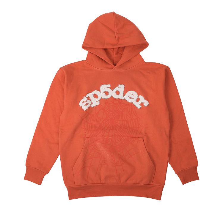 Sp5der Logo Hoodie Sweatshirt 'Orange' by SP5DER