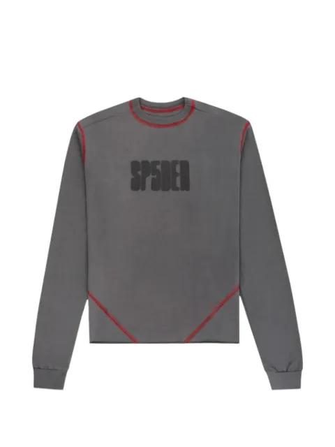 contrast-stitch long-sleeved T-shirt by SP5DER