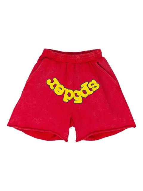 logo-print track shorts by SP5DER