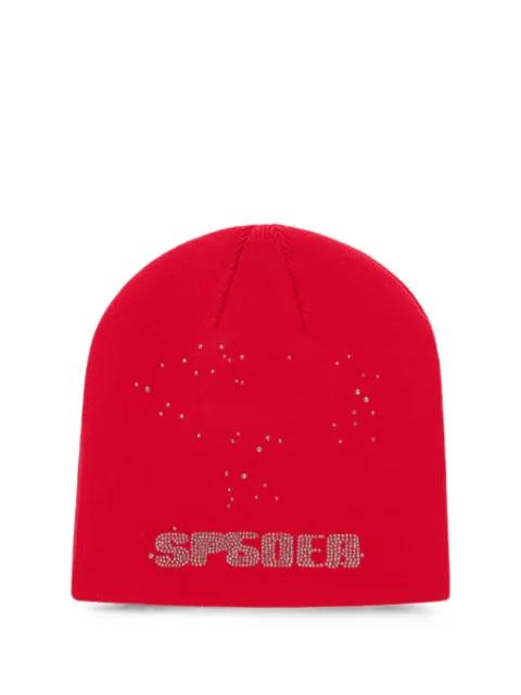 rhinestone-embellished Skully beanie hat by SP5DER