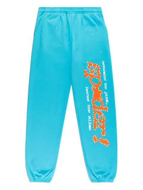 rhinestone-embellished logo track pants by SP5DER