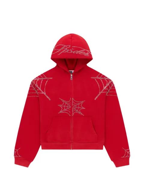 rhinestone-embellishment hoodie by SP5DER