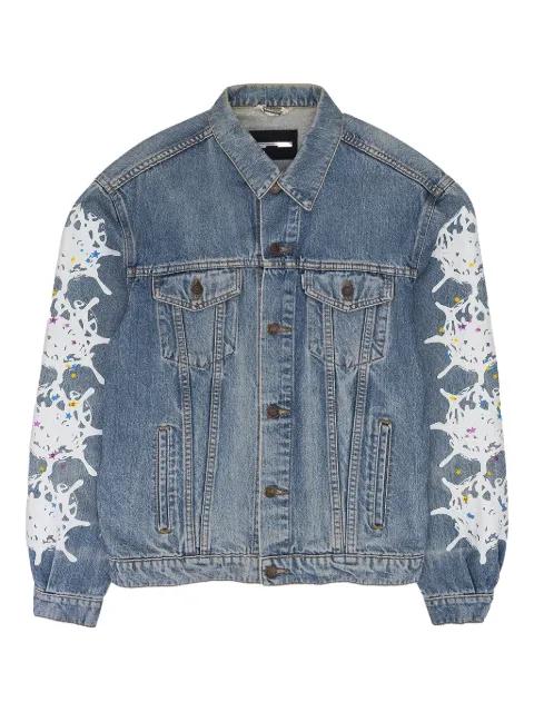 web-print denim jacket by SP5DER