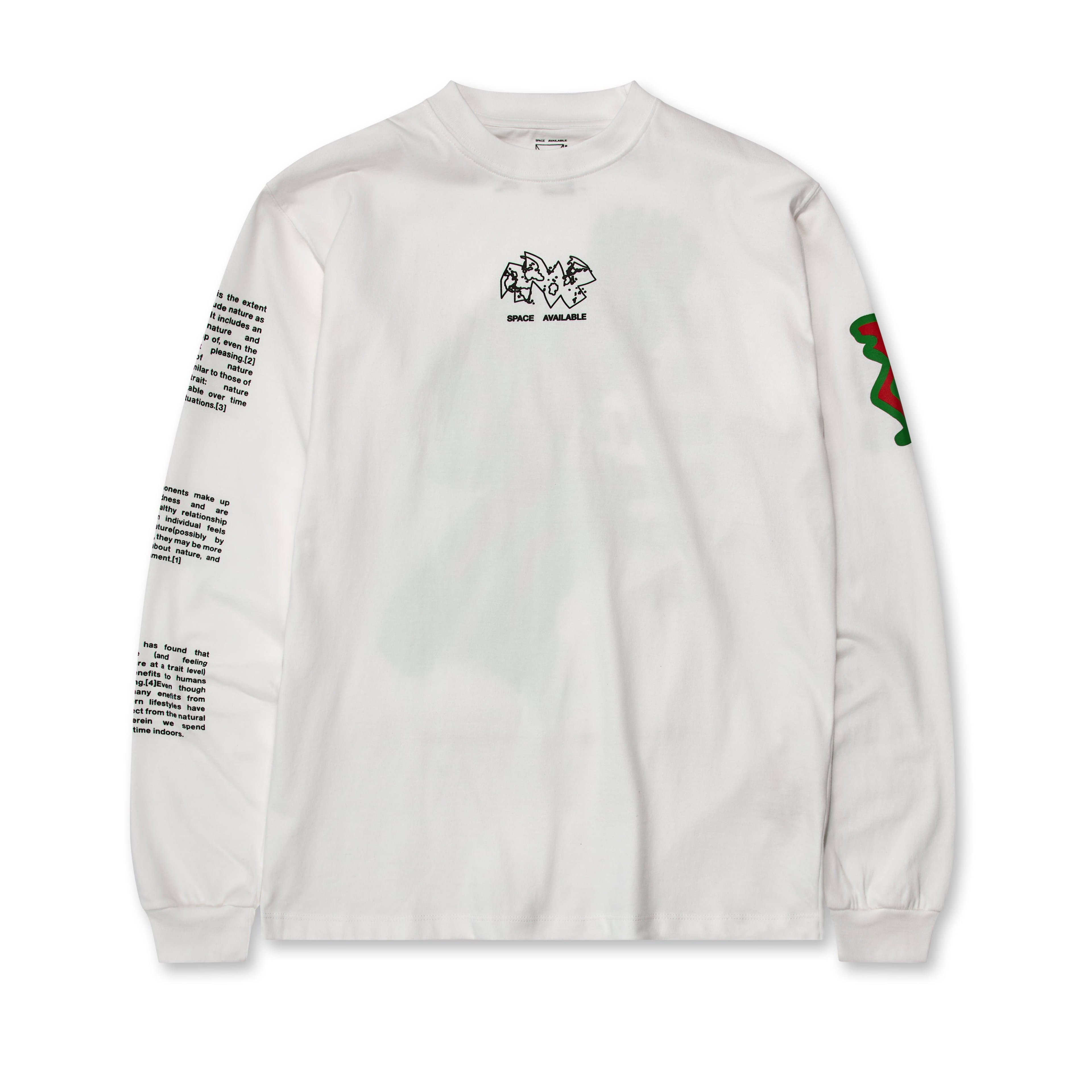 Space Available - New Green World Longsleeve T-Shirt - (White) by SPACE AVAILABLE