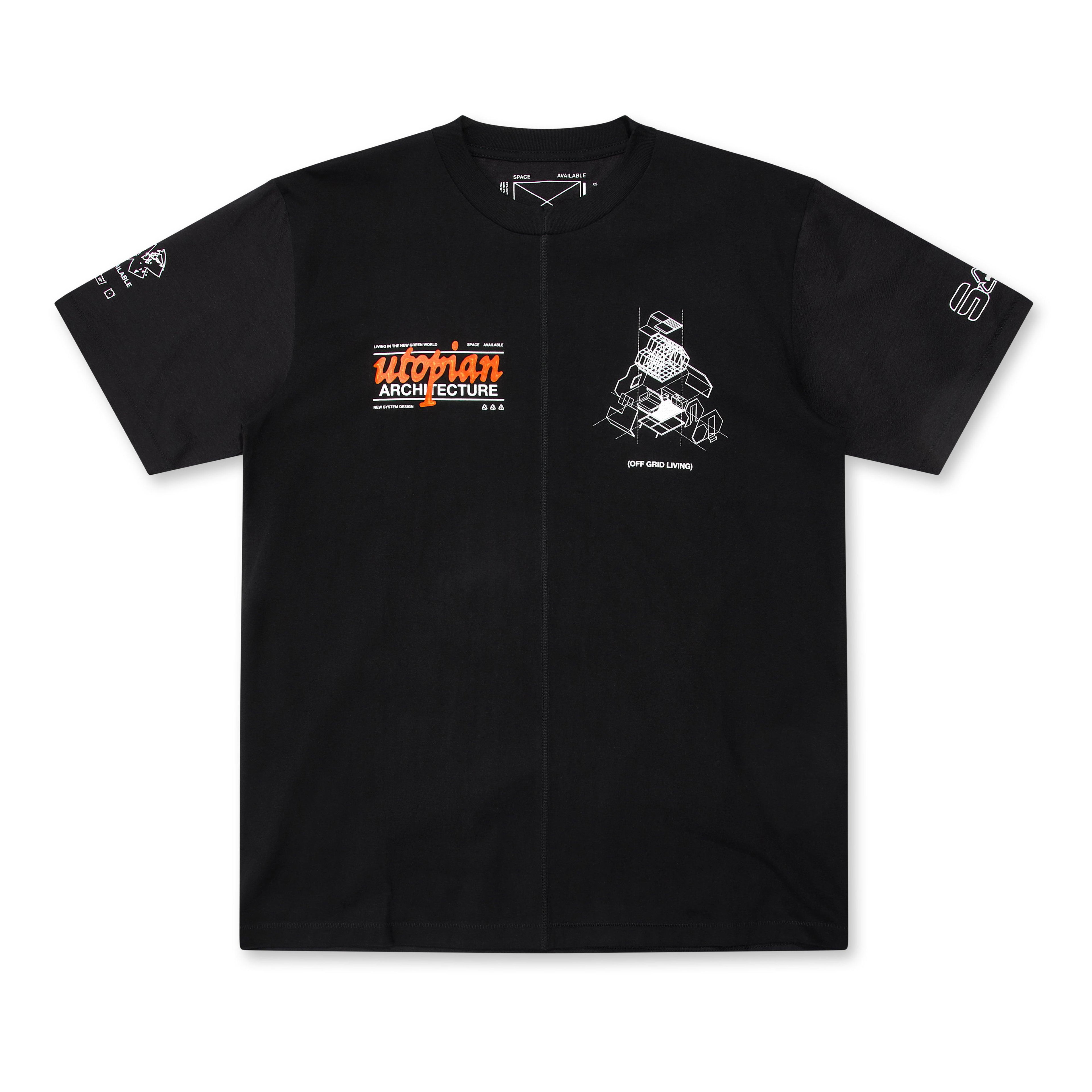 Space Available - Utopian Architecture T-Shirt - (Black) by SPACE AVAILABLE