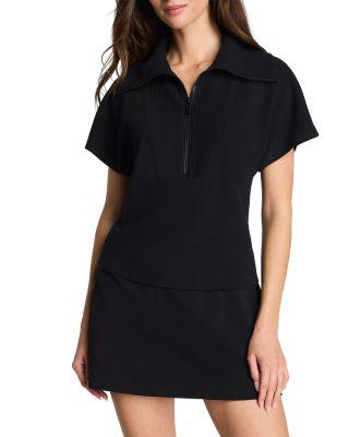 AirEssentials&reg; French Rib Short Sleeve Half Zip Top by SPANX