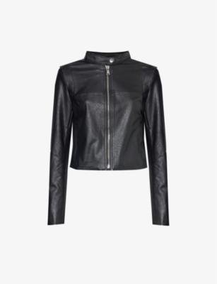 Like Leather slim-fit faux-leather jacket by SPANX