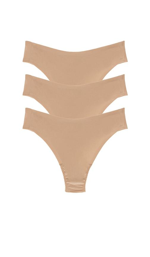 SPANX Smooth Fit-to-you Thong Pack Of 3 in Tan by SPANX
