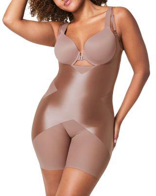SPANXshape™ Satin-X™ Open-Bust Mid-Thigh Bodysuit by SPANX