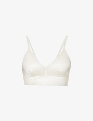 Shaping textured stretch-satin triangle bralette by SPANX