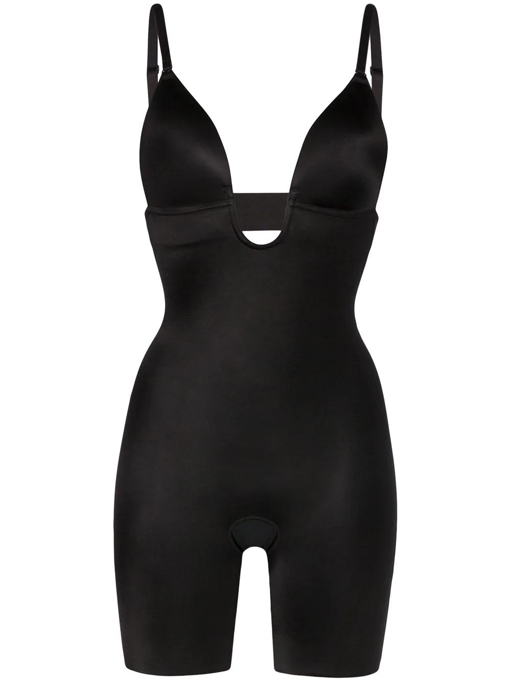 Suit Your Fancy plunge low-back mid-thigh bodysuit by SPANX