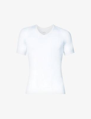 Ultra-Sculpt Seamless V-neck stretch-jersey T-shirt by SPANX