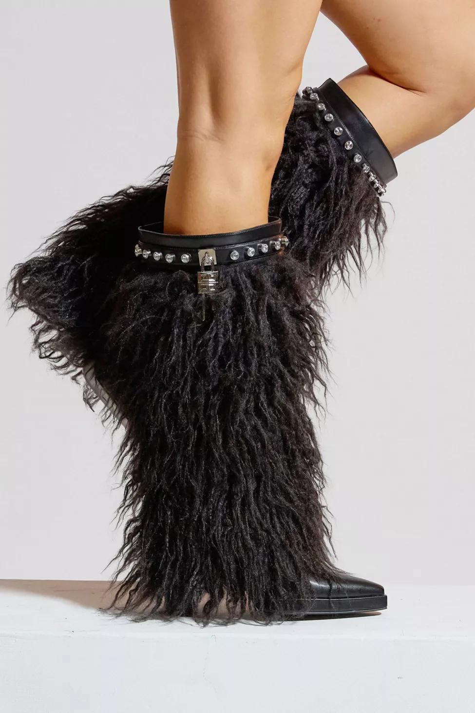 Sparkl Faux Fur Heeled Boot by SPARKL