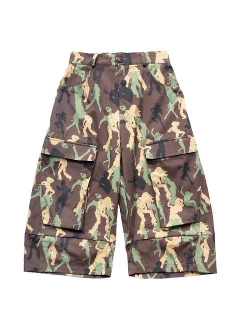 camouflage cargo shorts by SPENCER BADU