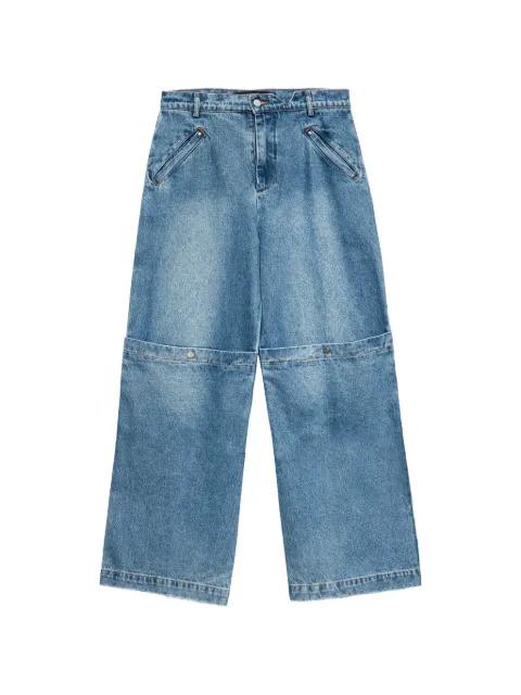 patchwork-detail wide-leg jeans by SPENCER BADU