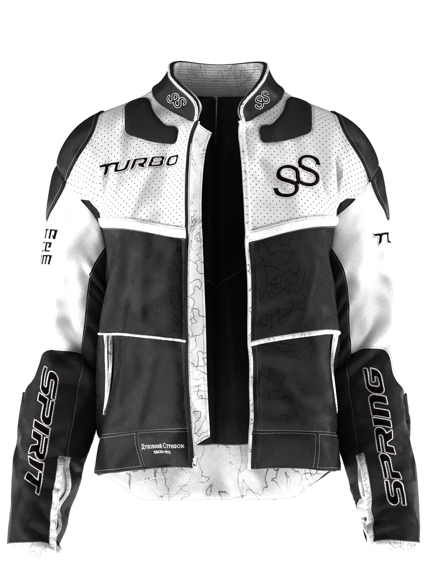 Black and White Moto Jacket by SPIRIT SPRING