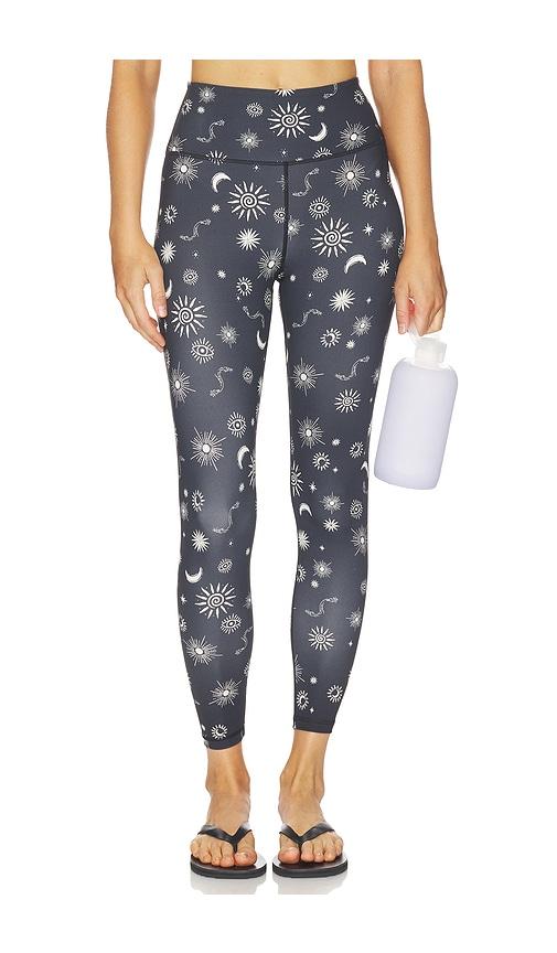 Spiritual Gangster Solstice Lotus 7/8 Legging in Black by SPIRITUAL GANGSTER