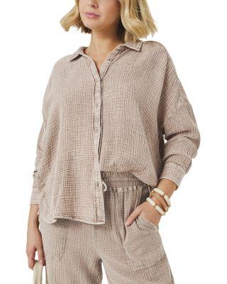 Ava Gauze Button Down Shirt by SPLENDID