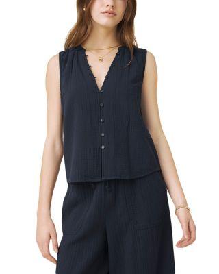 Ava Gauze Button Front Tank by SPLENDID