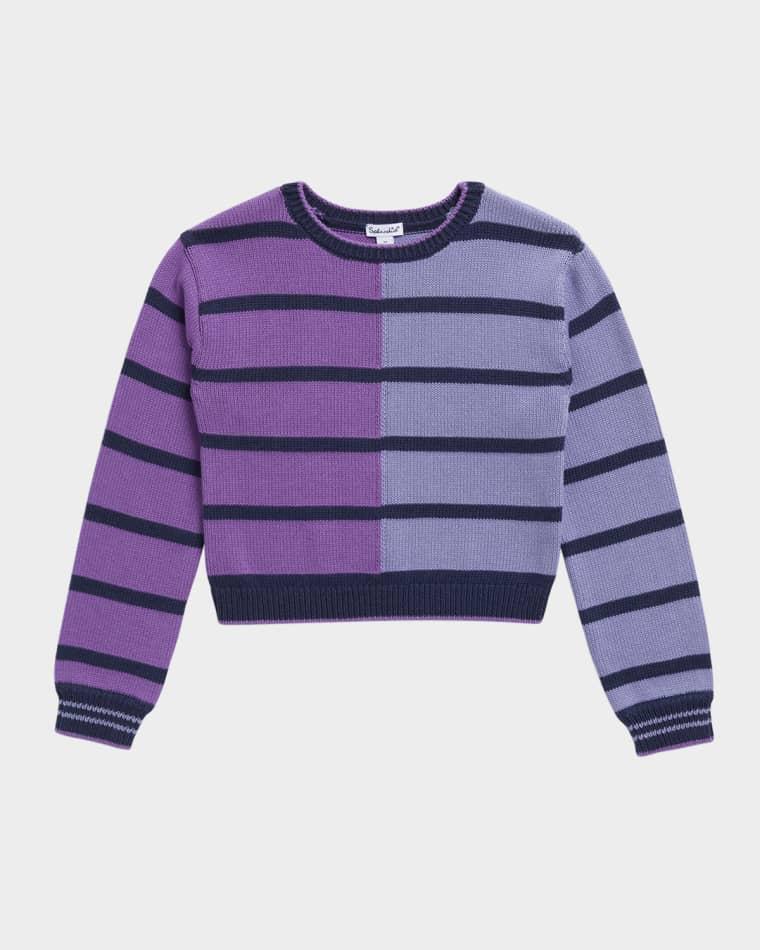 Girl's Miss Match Striped Cotton-Blend Sweater, Size 7-14 by SPLENDID