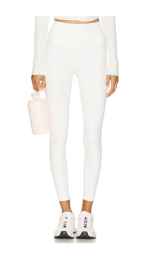 Splits59 Airweight Rib High Waist 7/8 Legging in White by SPLITS59
