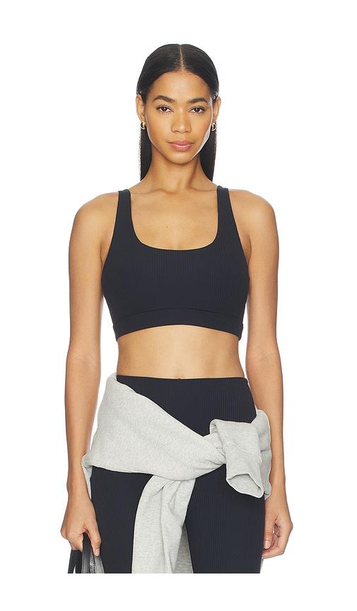 Splits59 Airweight Rib Sports Bra in Black by SPLITS59