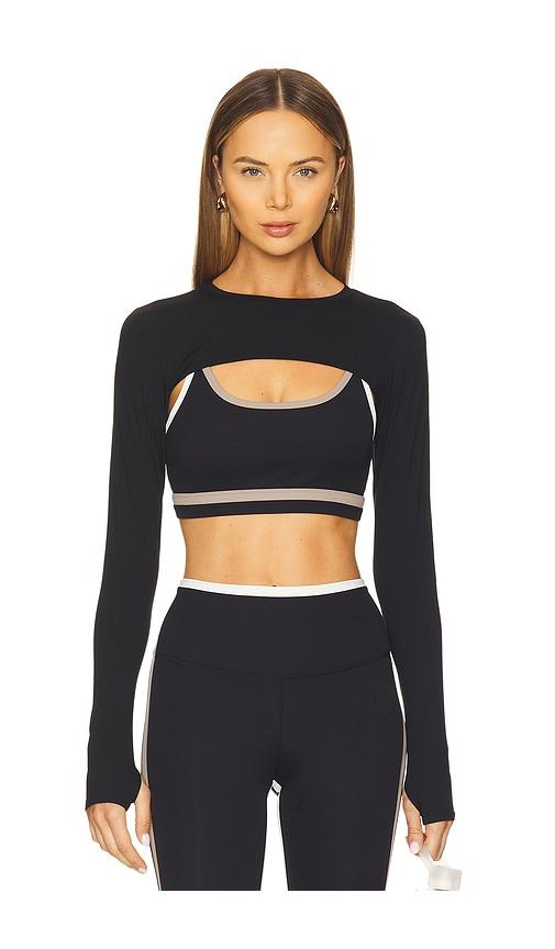 Splits59 Amelia Airweight Lite Shrug in Black by SPLITS59